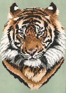 Brenda Franklin ET 101 Bengal Tiger. 100 x 130 stitches. Cross Stitch, Petit Point, Needlepoint, Waste Canvas, & Rug Hooking Pattern. 