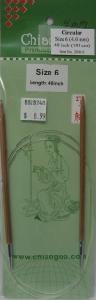 ChiaoGoo 40"/100 cm 4.00 mm/US 6 Bamboo Circular Needle