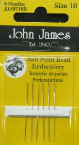 Size 10 Ball Point Bead Embroidery from John James 