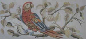 Parrot On A Branch Handpainted Needlepoint Canvas